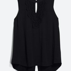 PALE SKY Quin Sleeveless Keyhole Crochet Blouse